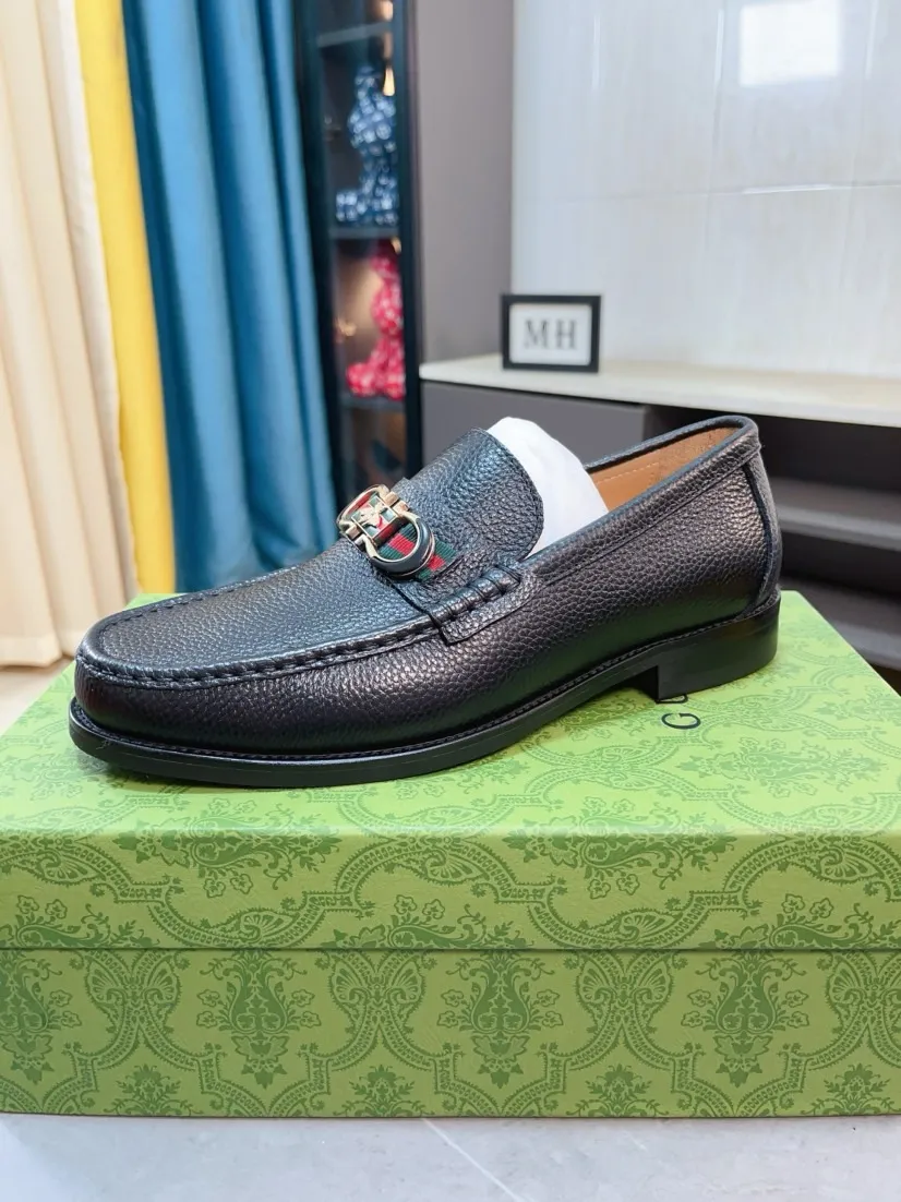 Men's Men's Shoes 💰458🌹🌹【GUCCI】The most popular classic Gucci leather shoes. Synchronized with the official website, the upper is made of Italian first-layer cowhide ➕cowhide lining, with unique brand and unique craftsmanship. Highlighting the hot style of the new year. Stop hesitating, stop wandering, get it now. Number: 38--44